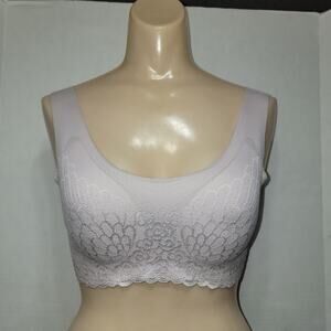 Daisy Fuentes Padded Light Pink Slip-On Bra w/ Lace Front - Size Small